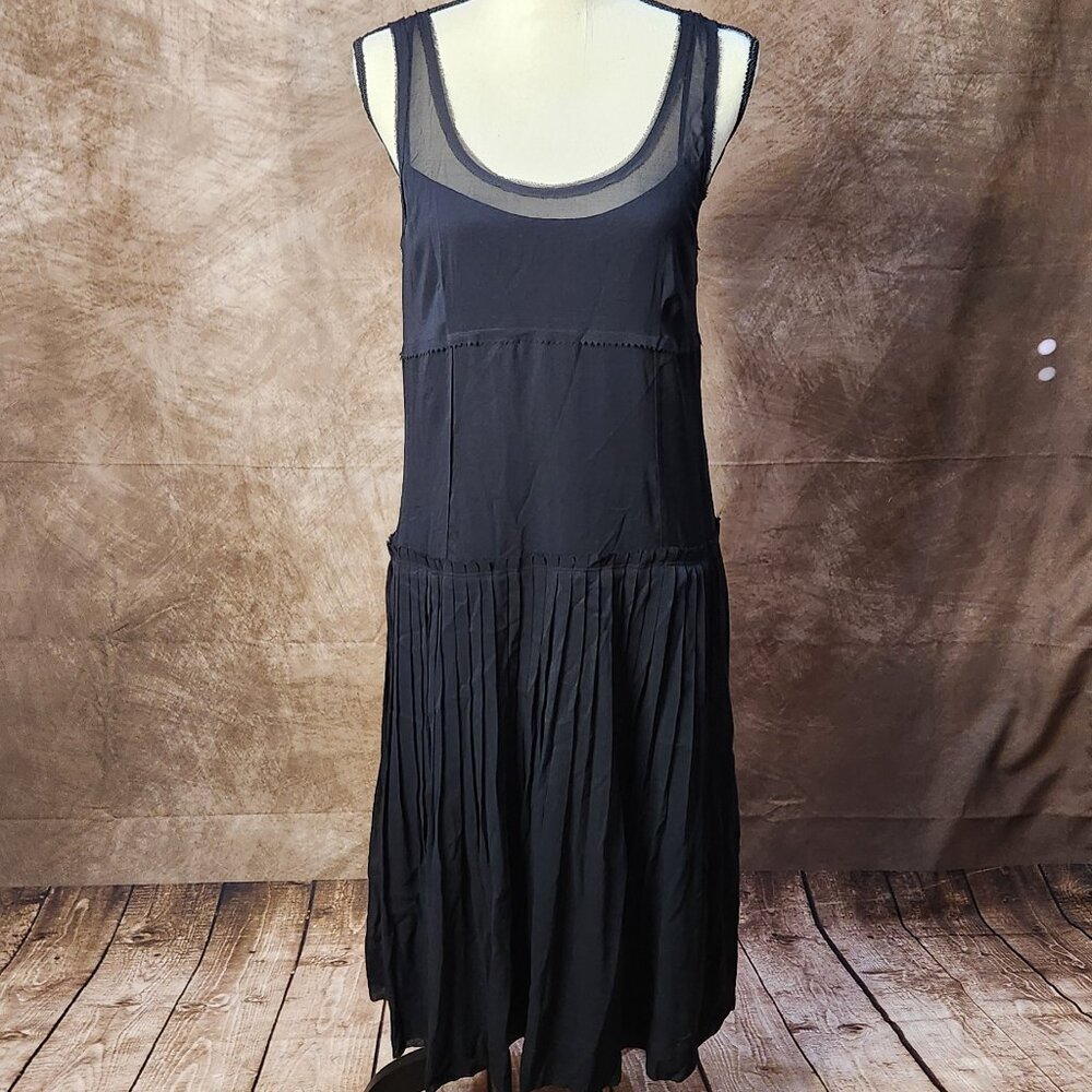 DKNY Black Silk Drop Waist Dress – Size 10